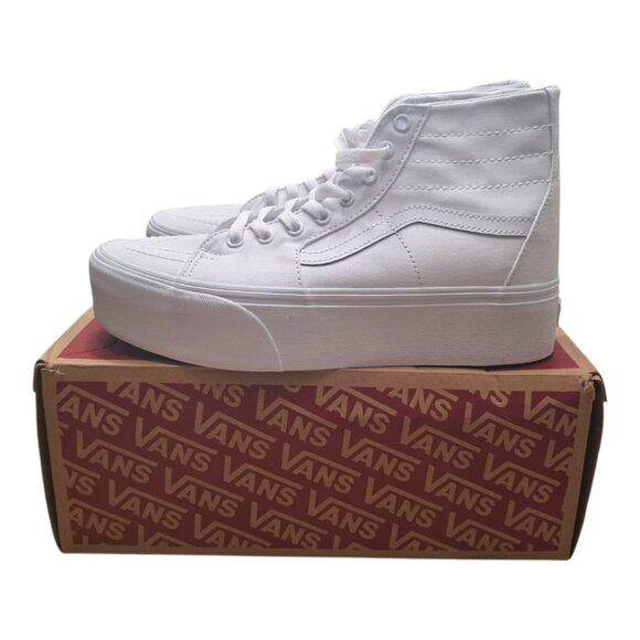 NWT Vans Sk8-Hi Tapered Stackform Shoes- White -Size: Men 8.5/ Women 10 (26.5 cm - Picture 4 of 14